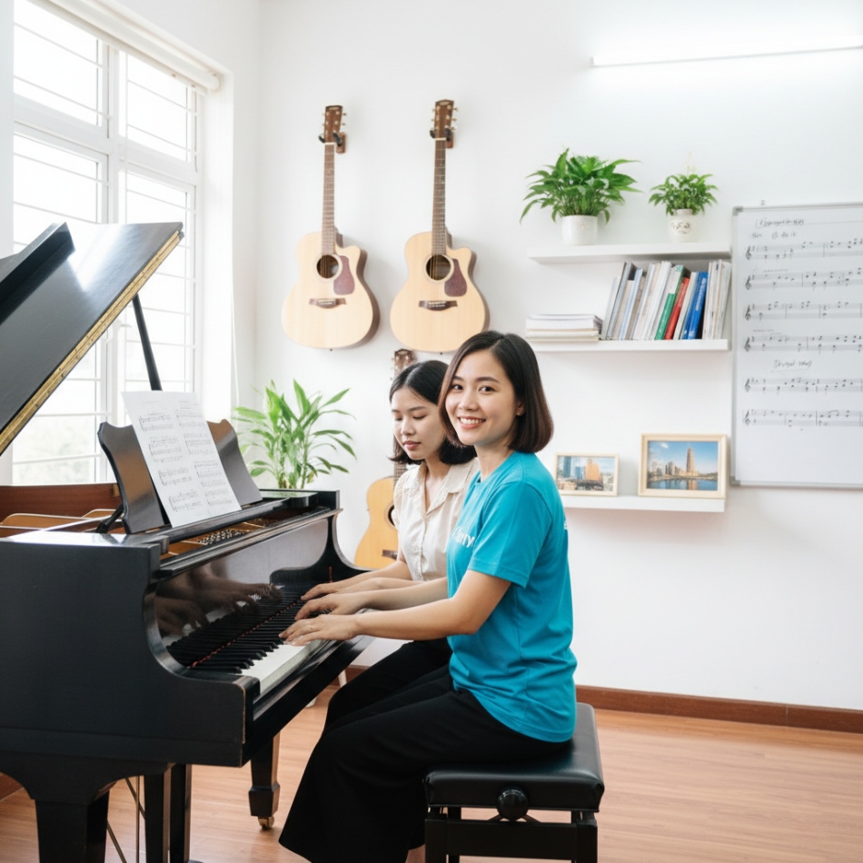 Học viên và giáo viên tương tác trong lớp học tại Harmony.