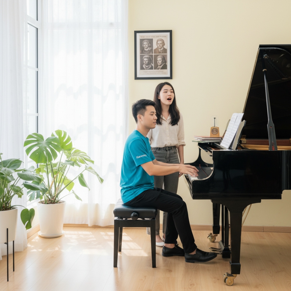 Học Thanh Nhạc Uy Tín Chuyên Nghiệp Chất Lượng Tân Phú 4 Hình ảnh lớp học thanh nhạc/harmonica sinh động tại Harmony.